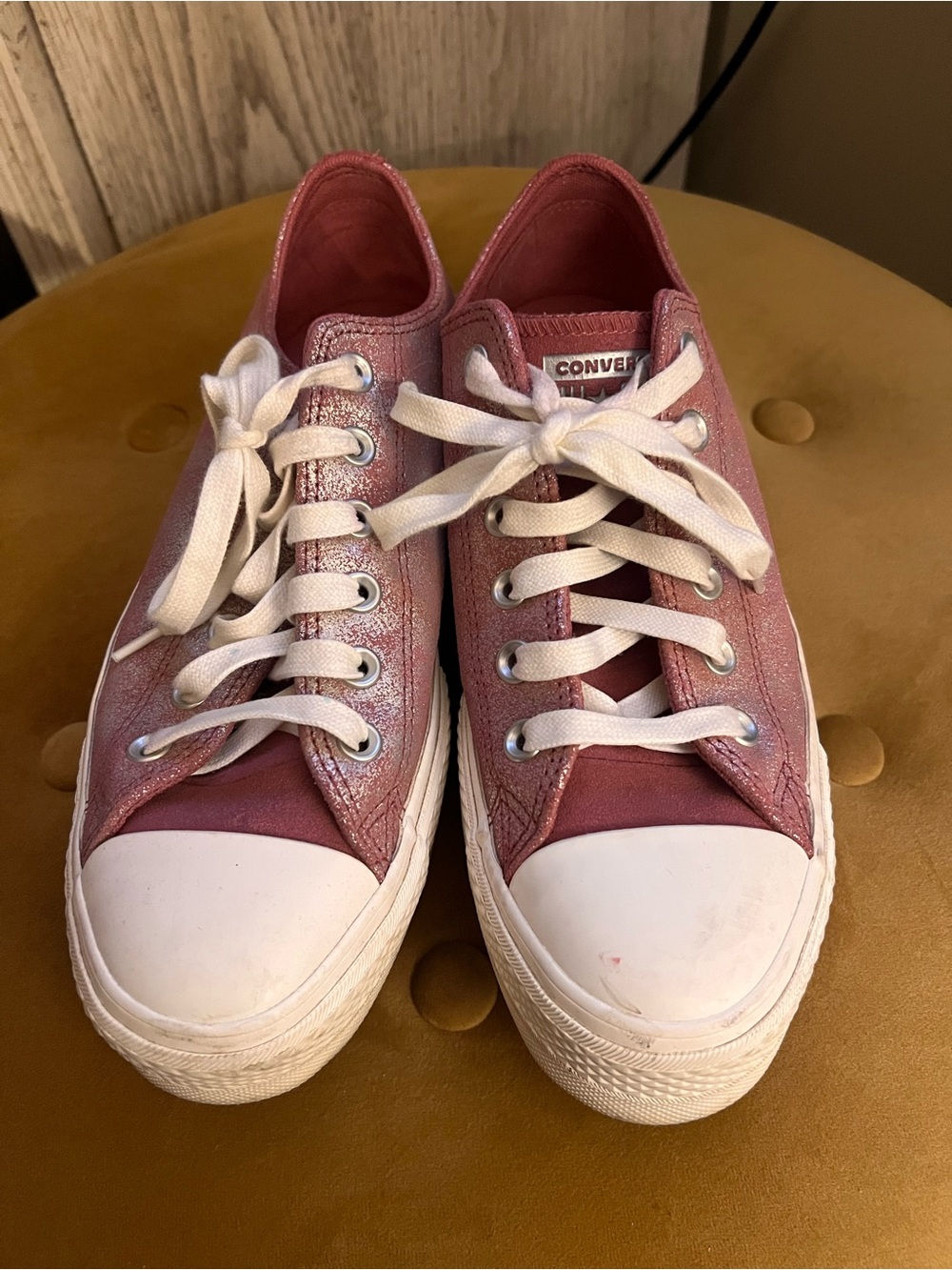 Converse Women’s Low Top Canvas Sneakers - Dusty Rose with White